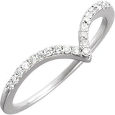1/6 CTW Natural Diamond V Ring